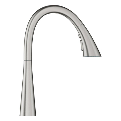 GROHE Zedra Mitigeur de cuisine - bec en C extensible - supersteel brossé
