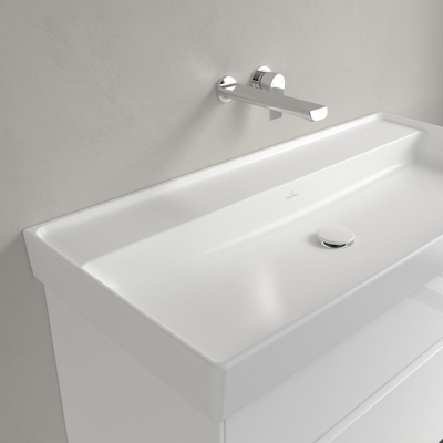 Villeroy & Boch Collaro lavabo à poser sur meuble - 100x47cm - sans trop-plein sans trous de robinetterie ceramic+ stone white