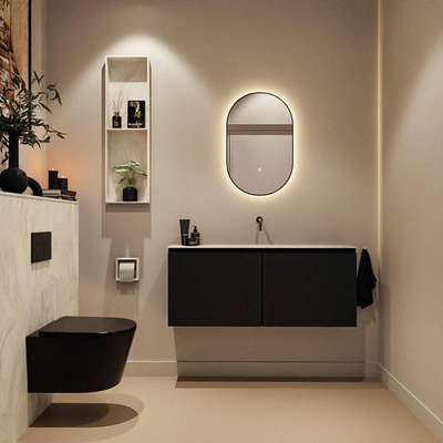 MONDIAZ TURE-DLUX 120cm toiletmeubel Urban. EDEN wastafel Ostra positie midden. Zonder kraangat.
