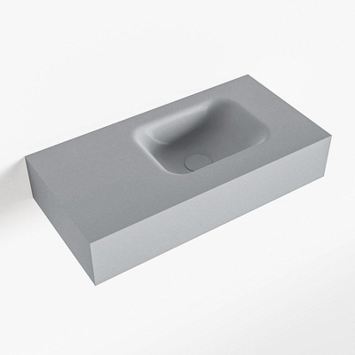 Mondiaz LEX Fontein - 60x30x12cm - wasbak Rechts - zonder kraangaten - solid surface - Plata