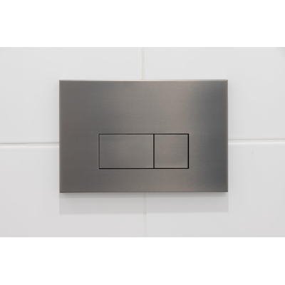 Geberit Duofix Element - UP 320 - QeramiQ metal bedieningsplaat - wand 112cm - rechthoekige knoppen - metaal gunmetal