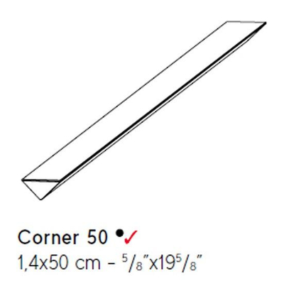 Atlas Concorde Boost Color Pièce de raccord de plinthe - 1x50cm - 8.5mm - rectifié - Pâte blanche - Teal (Bleu)