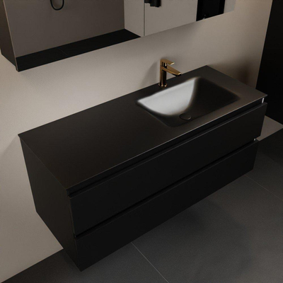 Mondiaz AIVY Ensemble de meuble - 120x45x50cm - 1 trou de robinet - 1 vasque Urban Solid surface - Droite - 2 tiroirs - avec armoire de toilette - MDF Urban