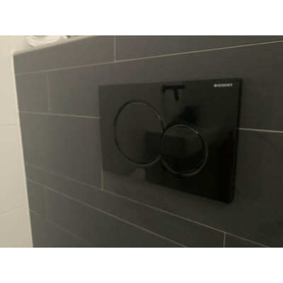 Geberit Sigma01 bedieningplaat, 2-toets spoeling frontbediening voor toilet 24.6x16.4cm git zwart