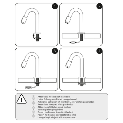 Differnz Robinet lave-mains - 19cm - courbé - chrome mat