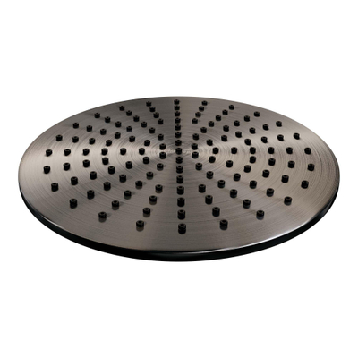 Brauer Gunmetal Edition Ensemble de douche pluie à poser - douche principale 30 cm - glissière - douchette ronde 3 positions - boutons lisses - PVD - gunmetal brossé