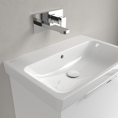 Villeroy & Boch Architectura Wastafel - 44.5x65cm - geslepen onderkant - zonder kraangat CeramicPlus - White Alpine (glans wit)