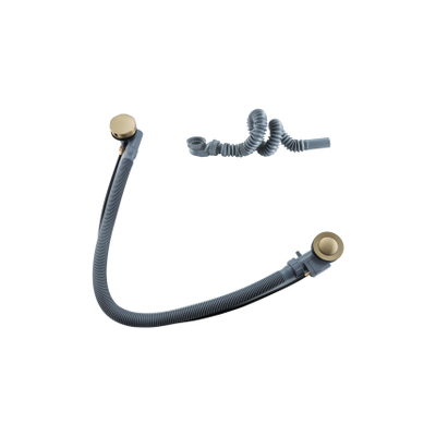 FugaFlow Eccelente Acces Ensemble vidage de baignoire - commande rotative - version allongée - laiton brossé (or)