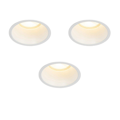 QAZQA Dept spot encastré - set de 3 - 10.5x10.5x10.4cm - dimmable - IP44 - blanc mat