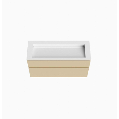 Mondiaz XABI ensemble de meuble de salle de bain - 120x60x45cm - 2 tiroirs - lavabo AVON Talc - milieu - sans trou de robinet - Sable