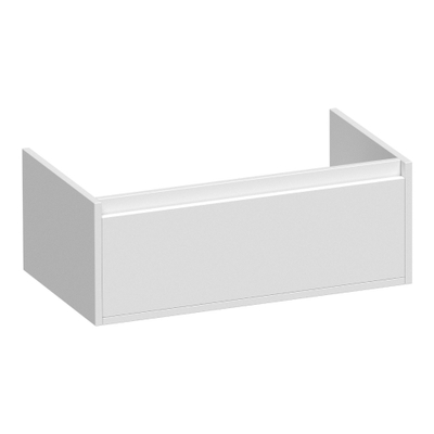 BRAUER Hope meuble sous lavabo - 80x30x45.5cm - 1 tiroir softclose sans poignée - 1 découpe pour le siphon - brillant blanc