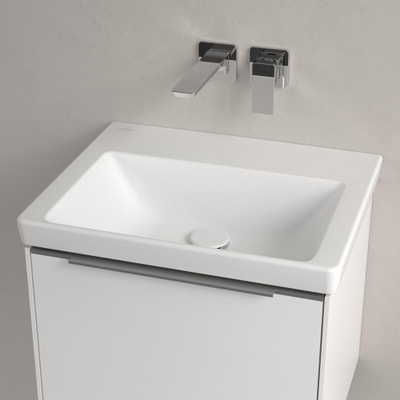 Villeroy & boch subway 3.0 lavabo 55x44x16.5cm rectangle sans trou de trop-plein pierre blanche mate céramique+