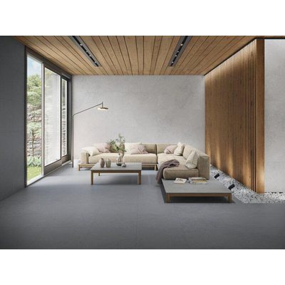 ÉCHANTILLON Terravito Allora carreau mural et de sol - 60x60cm - rectifié - Aspect béton - Anthracite mat (anthracite)