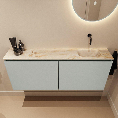 MONDIAZ TURE-DLUX 120cm toiletmeubel Greey. EDEN wastafel Frappe positie rechts. Zonder kraangat.