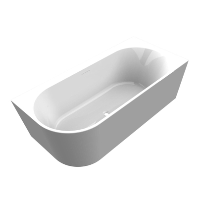 Arcqua Santo Baignoire îlot demi-encastrée 178x80cm acrylique brillant blanc droite