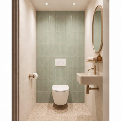 Adema Salina 2.0 Toiletset - 48.5x36x32cm - diepspoel - spoelrandloos - QeramiQ inbouwreservoir - softclose - quickrelease - toiletzitting - glans witte kunststof bedieningsplaat - rechthoekige knoppen - wit
