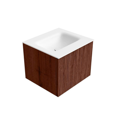 Mondiaz KURVE Badkamermeubelset - 50x46x40cm - 1 lade - wastafel solid surface - midden - zonder kraangat - Ruby