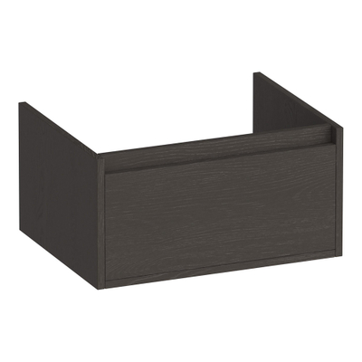 BRAUER Hope meuble sous-lavabo - 59x30x45.5cm - 1 tiroir softclose sans poignée - 1 découpe pour siphon - Timber Anthracite