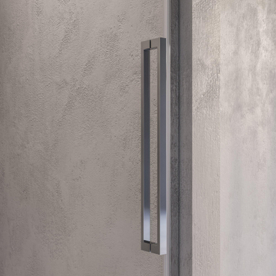 BRAUER Stellar Porte de niche - 2 parties - 100x200cm - porte pivotante - traitement anticalcaire - réversible - verre clair - Acier inoxydable brossé PVD