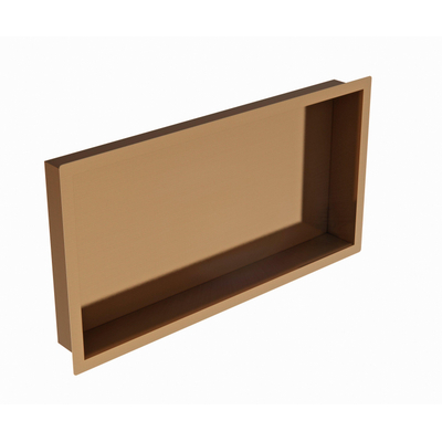 Sawiday Uni inbouwnis 30x60x10cm Geborsteld koper PVD (Koper) - hoekje krom -OUTLETSTORE