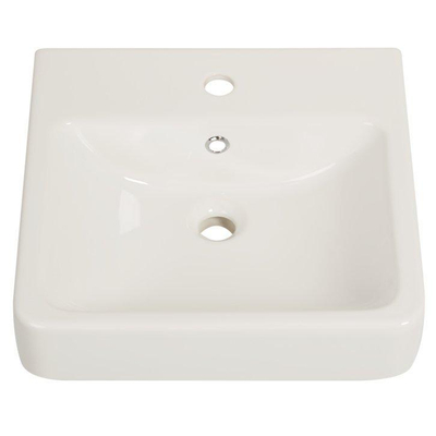 Plieger Seattle ensemble lavabo complet avec trop-plein 45x45cm avec robinet, siphon design et kit de fixation blanc