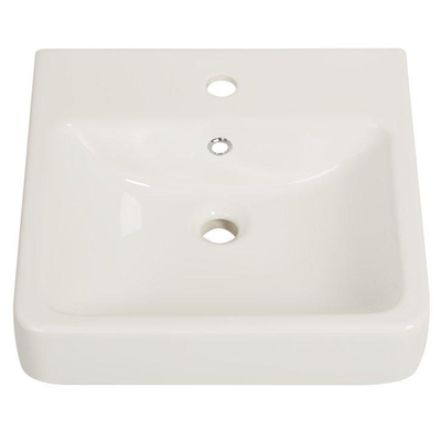 Plieger Seattle wastafelset – 45x45x15.8 cm – keramiek wit glans – chromen kraan
