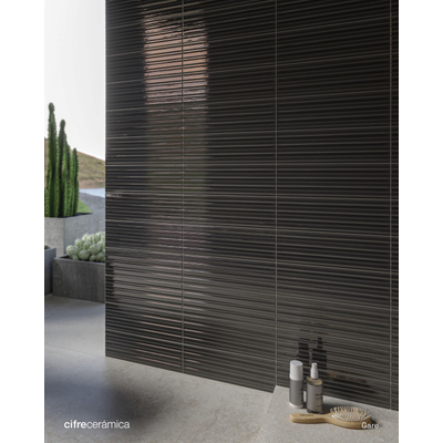 ÉCHANTILLON Terravito Ornato Revêtement mural céramique - 10x30,5cm - 8,6mm - Anthracite