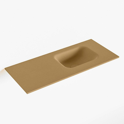 Mondiaz LEX Lavabo compact - 70x30x0.9cm - vasque à droite - sans trous de robinet - pour meuble de toilette - Solid surface - Oro