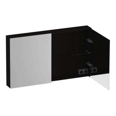 BRAUER Impress spiegelkast – 119x70x15 cm – 2 deuren, dubbelzijdige spiegeldeuren – Timber Black