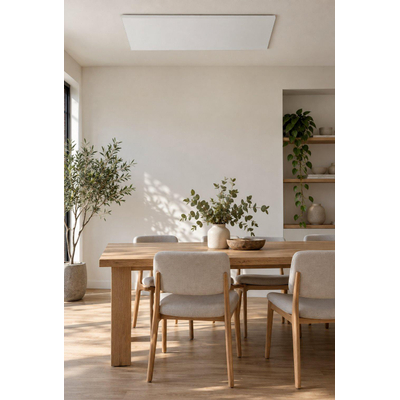 Eurom Mon Soleil Infrarood paneel - 123.7x63.8cm - IP20 - 720watt - wifi - vloer/wand- Horizontaal / Verticaal - metaal wit mat
