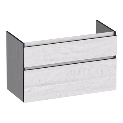 BRAUER Delight Edge meuble sous-lavabo 100 2 tiroirs softclose - sans poignée - 1 découpe pour siphon - Forest Seashell