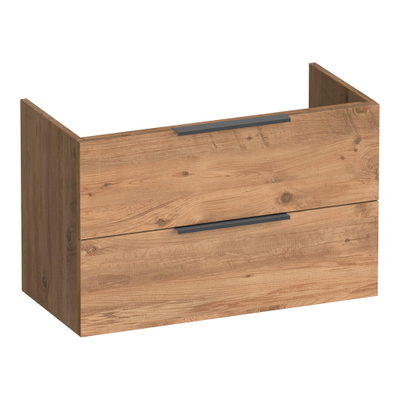 BRAUER Elevate wastafelonderkast ondiep 80 excl. opleggrepen 2 softclose lades en 1 sifon uitsparing - Chateau