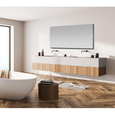 FugaFlow Eccelente Arredo Miroir - 120x70cm - sans éclairage - à poser horizontalement et verticalement - sans cuivre