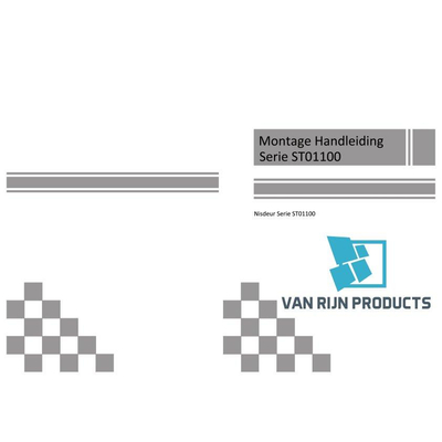Van Rijn Products ST01 Nisdeur met 8mm helder Clearglas 198.8x99.4cm voor nis zonder beslag