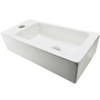 Wiesbaden Rhea S mini fontaine gauche 36,5 x 18 x 9 cm céramique brillant blanc