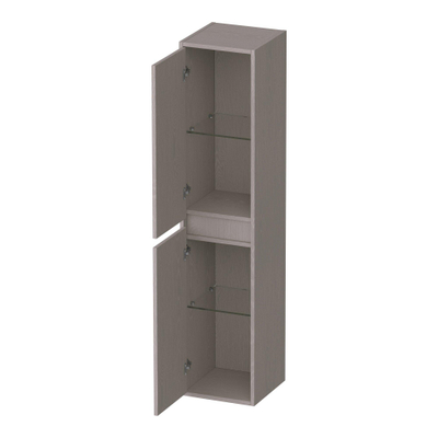 BRAUER Adore Armoire de salle de bains - 160x35x35cm - avec 2 portes sans poignées ouvrant à gauche ou à droite Timber Greige
