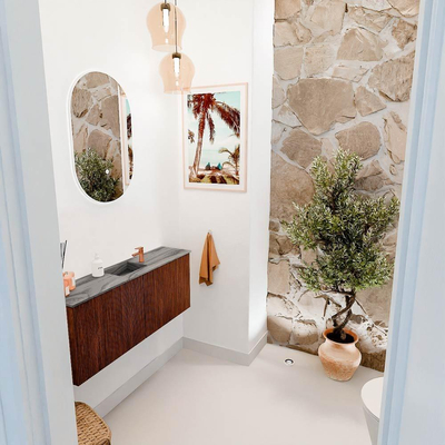 Mondiaz JOYA-DLUX 100cm toiletmeubel - kleur Ruby - Wastafel FAYE positie Midden 1 kraangat kleur Sombra.