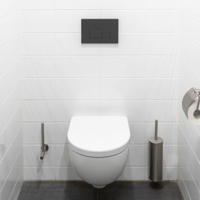FugaFlow Eccelente Plaque de commande Press - pour réservoir encastré Geberit UP320 - double chasse - boutons rectangulaires - plastique - anthracite mat