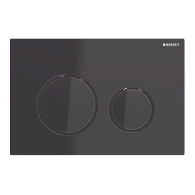 Geberit Sigma21 bedieningplaat, 2-toets spoeling frontbediening voor toilet 24.6x16.4cm zwartchroom / zwart
