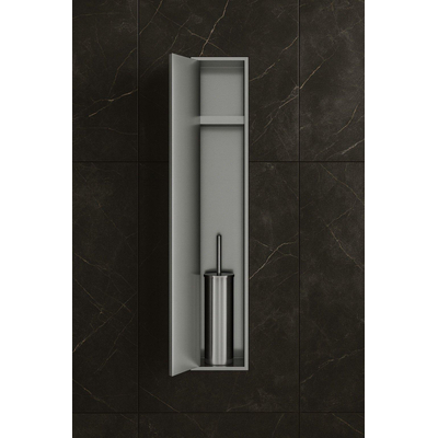 Hotbath &MORE Niche encastrée et ensemble balayette - 16x60x13cm - Acier inoxydable 316