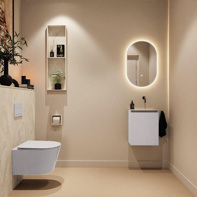 MONDIAZ TURE-DLUX 40cm toiletmeubel Cale. EDEN wastafel Ostra positie rechts. Zonder kraangat.