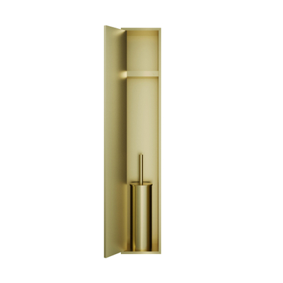 Hotbath &MORE Inbouw nis & borstelgarnituur - 16x60x12.6 cm - PVD - geborsteld messing (goud)