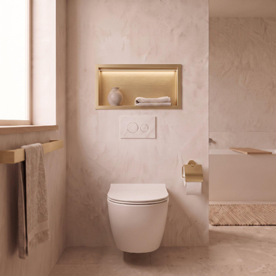 Fortifura Galeria Niche encastrée - 30x60x7cm - éclairage LED - laiton brossé
