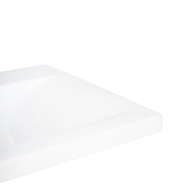 Saniclass Bari Meubelwastafel - 100x47x3.5cm - overloop - 1 wasbak - 2 kraangaten - keramiek - wit SHOWROOMMODEL