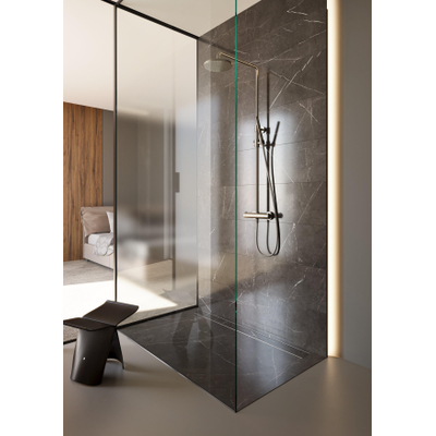 Hotbath Ace Ensemble de douche de tête thermostatique BBP PVD Laiton brossé PVD