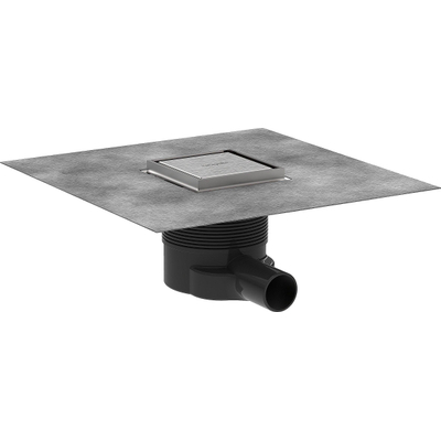 Hansgrohe RainDrain Brilliance Bonde de douche - 10x10cm - face arrière carrelable - brushed stainless steel