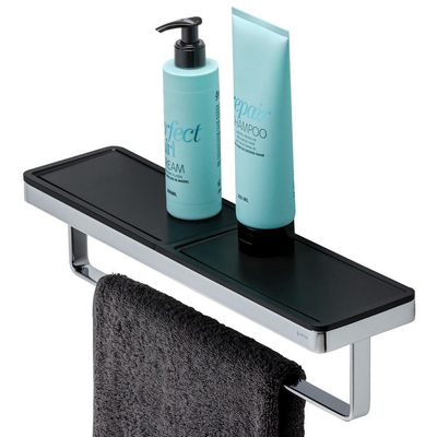 Geesa Frame Porte-serviettes avec tablette 42cm Noir / Chrome