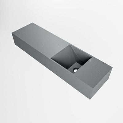 Mondiaz TYNE Lave-mains - 80x23x12cm - vasque à droite - sans trous de robinet - solid surface - Plata
