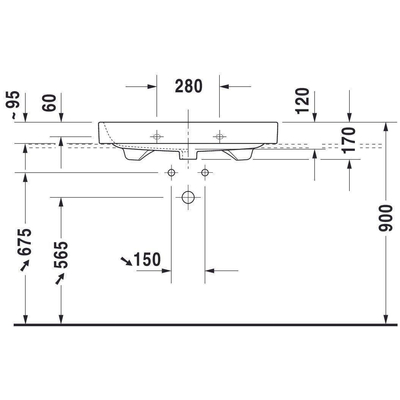 Duravit HappyD 2 Lavabo pour meuble meulé 80x50.5cm avec trop plein et trou pour robinetterie avec Wondergliss blanc