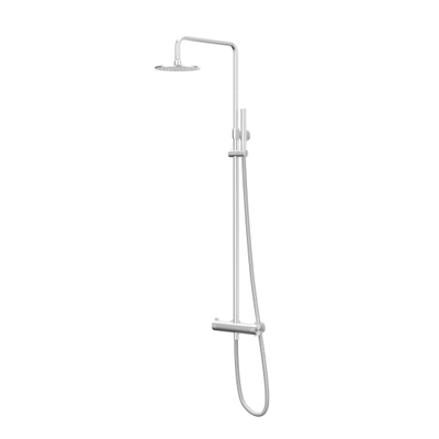 IVY Tribe opbouw regendoucheset – Ø20 cm medium hoofddouche – staafhanddouche – vaste douchehouder – RVS geborsteld